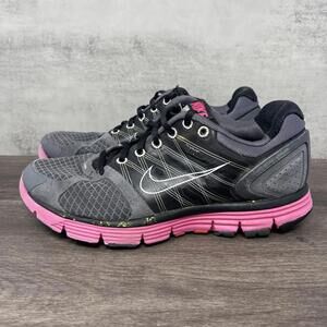 Nike Lunarglide 2 Flywire Shoes Womens 8.5 Black Pink Running Sneakers 407647-06
